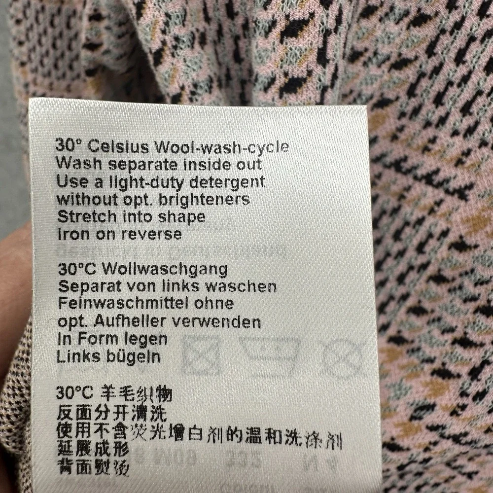 Marc Cain Women's Luxury Patterned Tweed Plaid Cotton Blend Sweater‎ Size US 10